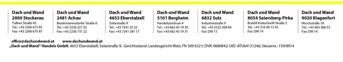 Adressleiste alle Dach und Wand ab 010120